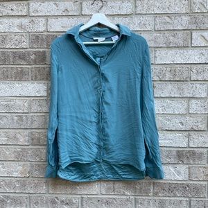 Liebeskind Teal Silk Button Down